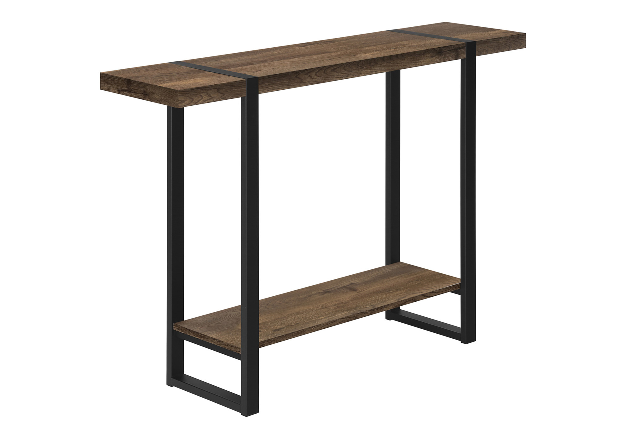 ACCENT TABLE - 48"L / BROWN RECLAIMED WOOD-LOOK / BLACK 